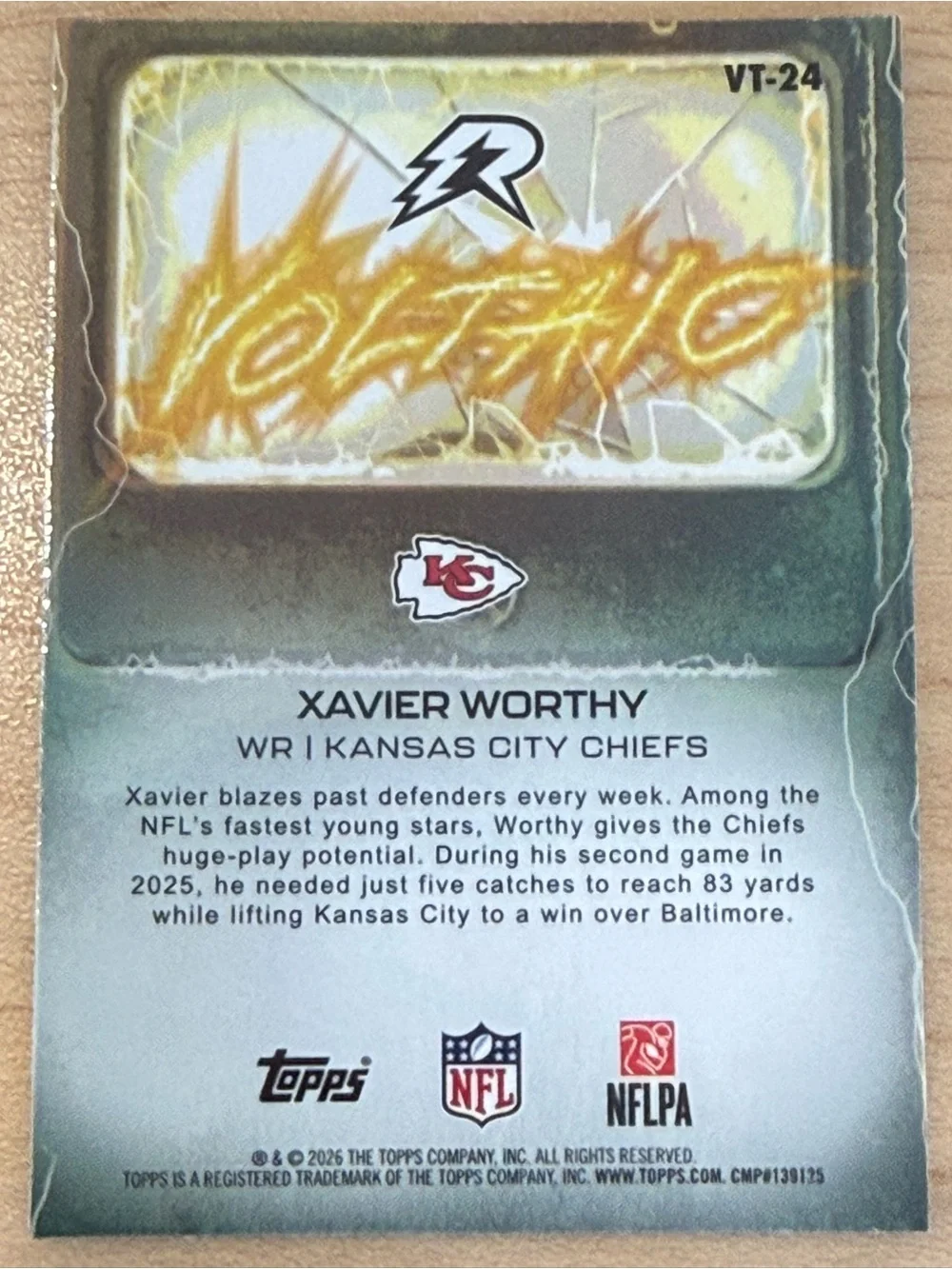 2026 Topps Resurgence Xavier Worthy Voltaic /275